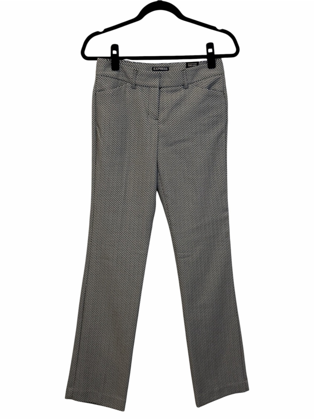 NWT Express Editor Black & White Chevron Boot Cut dress Pants size 0